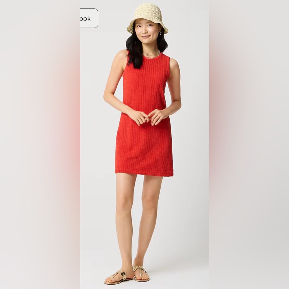J.Crew Crochet mini dress in bright cerise